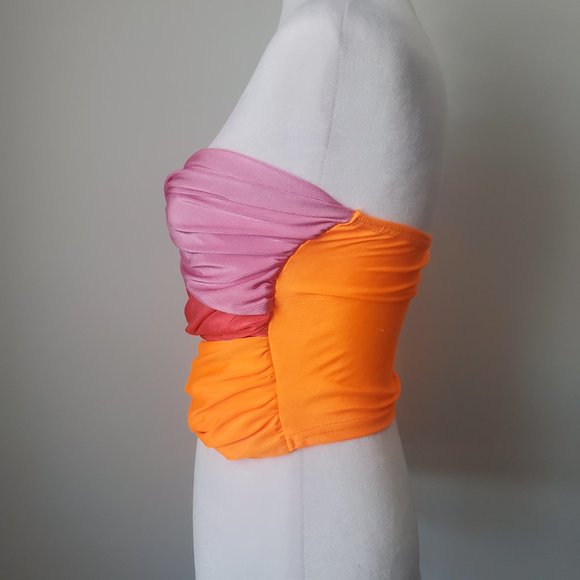 Cute Bandeau Tube Top Twisted Front Multi Colour Resortwear Beachy Poolside - Picture 4 of 8
